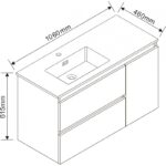 Долен конзолен PVC шкаф за баня Inter Ceramic ICP 10545 - стил и практичност в банята - Image 2