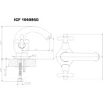 Смесител за вана и душ ICF 106086G САХАРА - Image 3