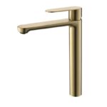 Смесител за умивалник Inter Ceramic ICF 111321 BRUSH GOLD висок - издръжливост и елегантен вид