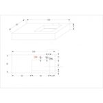 Умивалник " PIETRA" Inter Ceramic ICL 12049/120W RIGHT- функционално решение с десен плот - Image 3