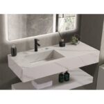 Умивалник " PIETRA" Inter Ceramic ICL 12049/120W LEFT - функционално решение с ляв плот