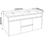 Долен конзолен PVC шкаф за баня Inter Ceramic ICP 12060 - стилен и функционален - Image 4
