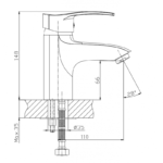 Смесител за умивалник "Quadrat" ICF 1625305C - Image 2