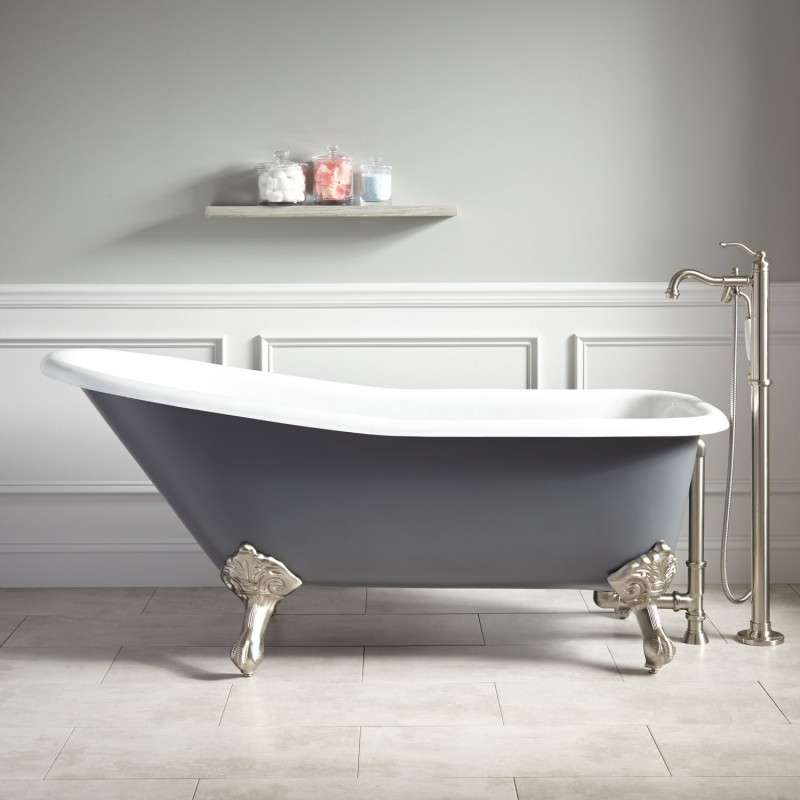 178420GRAY-800x800-1.jpg Вана Inter Ceramic ICSH 1784 Gray – Елегантна свободностояща вана в сив цвят за модерна баня - Image 1