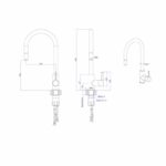Кухненски смесител   ICF 263006 GRAY - Image 3