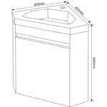 Долен конзолен ъглов PVC шкаф за баня Inter Ceramic ICP  3939 - практично решение за малки пространства - Image 3