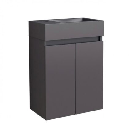 Долен конзолен PVC шкаф Inter Ceramic 4242MB к-кт с умивалник - за практично обзавеждане