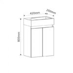 Долен конзолен PVC шкаф Inter Ceramic 4242WOODEN к-кт с умивалник - стилен PVC комплект за вашия дом - Image 4