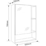 Горен огледален PVC шкаф за баня Inter Ceramic ICMC 5015-70-1 – Идеален избор за стилна и подредена баня - Image 4