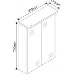 Горен PVC шкаф с огледало Inter Ceramic ICMC 5017-70 – Елегантно и практично решение за модерната баня - Image 3