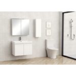 Долен конзолен PVC шкаф за баня Inter Ceramic 5155-75W+УМИВ. 5953W-76CM ALDENE-75 – функционално и елегантно решение в бяло - Image 3