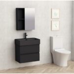 Долен конзолен шкаф за баня Inter Ceramic 5845B + УМИВ. 6036MB – черна елегантност - Image 2