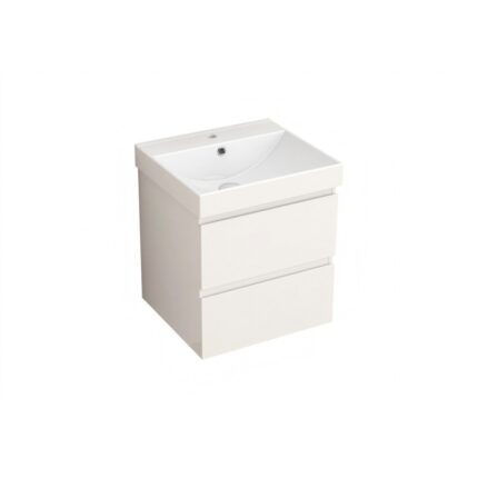 Долен конзолен шкаф за баня Inter Ceramic 6038-50W+УМИВ. 5953W-51CM AKADIA-50 – компактно и удобно решение