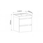 Долен конзолен шкаф за баня Inter Ceramic 6038-50W+УМИВ. 5953W-51CM AKADIA-50 – компактно и удобно решение - Image 3