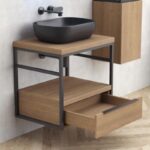 Долен конзолен шкаф за баня Inter Ceramic ICP 6056-039 КОМО + 887BLACK – елегантно решение за стилна баня - Image 2
