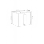 Долен конзолен PVC шкаф за баня Inter Ceramic ICP 6451-3 – модерно решение и практичност - Image 3