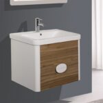 Долен конзолен PVC шкаф за баня Inter Ceramic ICP 7046 WOODEN - естествено дървено излъчване