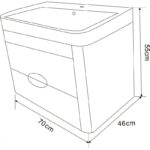 Долен конзолен PVC шкаф за баня Inter Ceramic ICP 7046 WOODEN - естествено дървено излъчване - Image 2