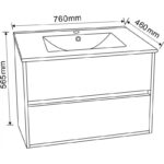Долен конзолен PVC шкаф за баня Inter Ceramic ICP 7555 - функционалност и стил - Image 4
