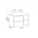 Долен конзолен шкаф за баня ICP 8046-53 - Image 4