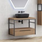 Долен конзолен шкаф за баня ICP 8056-039 КОМО + 887BLACK