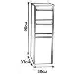 Колона за баня ICP 904650 - ЧЕРНО И БЯЛО - Image 4