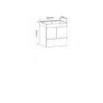 Долен конзолен PVC шкаф за баня Inter Ceramic BETTINO-60 9047-60 - Image 4