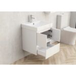 Долен конзолен PVC шкаф Inter Ceramic 9048-50W+УМИВ. 5953W-51CM – стилен избор за компактни пространства - Image 2